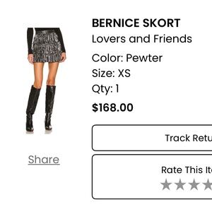 Lovers and Friends Bernice Skort in Pewter